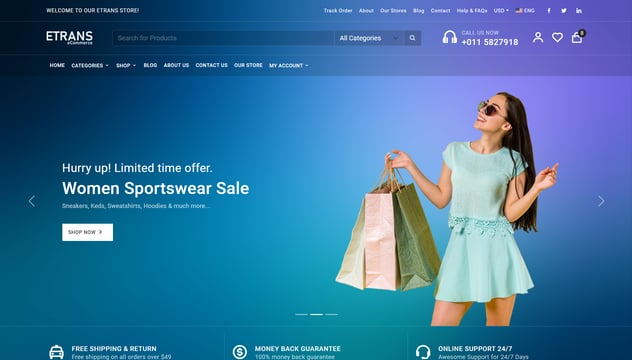 Etrans - Online Retail Solution HTML Template