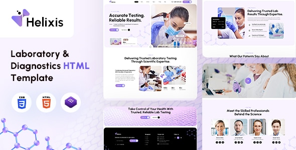 Helixis | Laboratory & Diagnostics HTML Template
