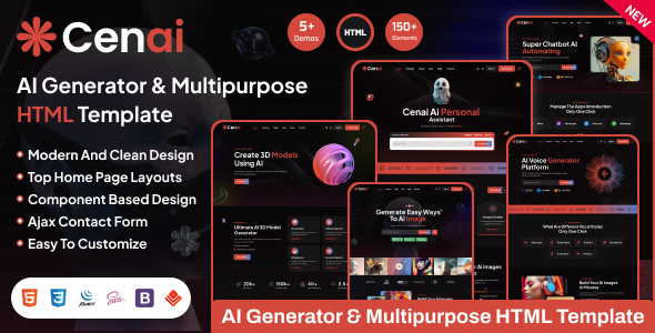 Cenai - AI Generator & AI Agency HTML Template
