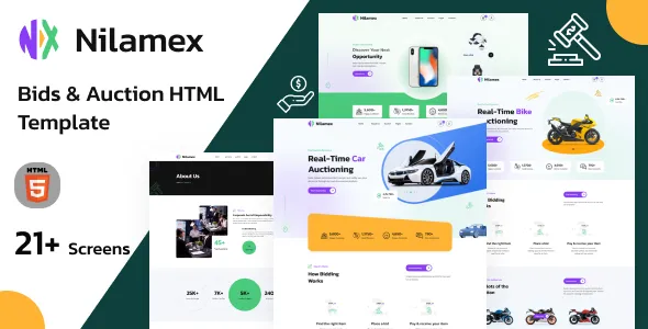Nilamex – Mẫu HTML Đấu giá & Đấu thầu Trực tuyến