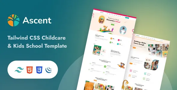 Ascent - Tailwind CSS Childcare & Kids School HTML Template