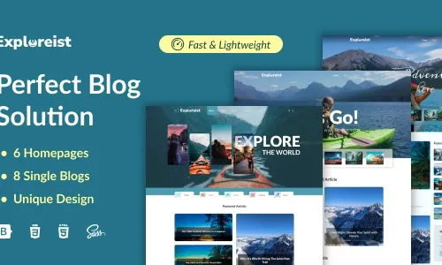 Exploreist - Mẫu Bootstrap 5 cho Blog và Tạp chí Du lịch Cá nhân
